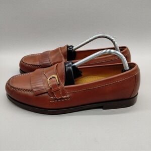 Cole Haan Mens Brown Leather‎ Penny Loafer Kiltie Buckle Shoes Size 9.5 D